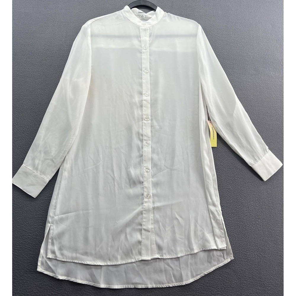Summersalt Tunic Shirt Womens XS Button-Up Long Sleeve Relaxed Fit Blouse Top